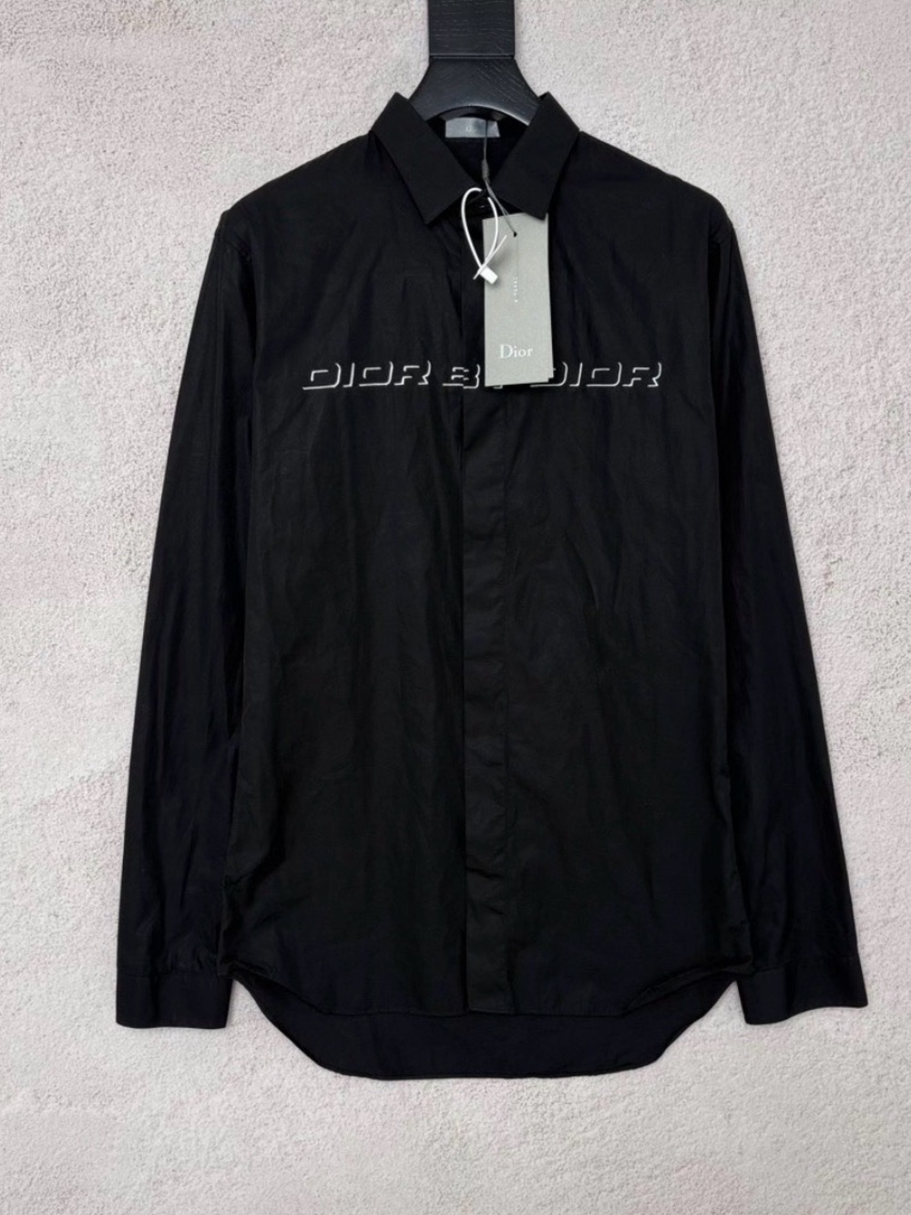 🚩steal Dior Homme Black Logo Cotton Button-Up Shirt